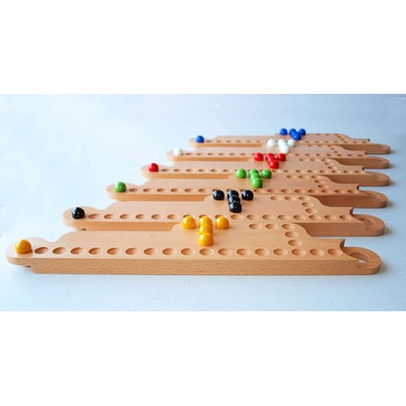 Udderly Awesome Jokers and Marbles Wooden Board Game | 2-8 Player Marble Board Game Setup | Also Known as Pegs and Jokers | A Holiday and Family Favorite Wooden Board Game