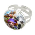 thumbnail image 1 of Udderly Cool Cow Farm Selfie Silver Plated Adjustable Novelty Ring, 1 of 4