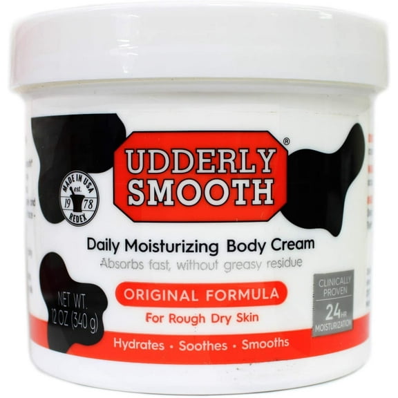Udderly Smooth Body Cream Skin Moisturizer Original Formula for Rough Dry Skin, 10 Ounce - 4 Pack