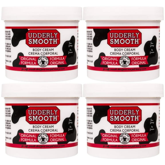 Udderly Smooth Body Cream Skin Moisturizer Original Formula for Rough Dry Skin, 10 Ounce - 4 Pack