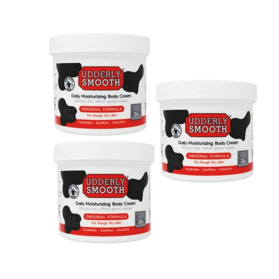 Udderly Smooth Body Cream Skin Moisturizer Original Formula for Rough Dry Skin, 10 Ounce (Pack of 3)