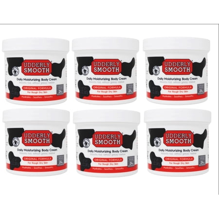 Udderly Smooth Body Cream Skin Moisturizer Original Formula for Rough Dry Skin, 10 Ounce, Pack of 6