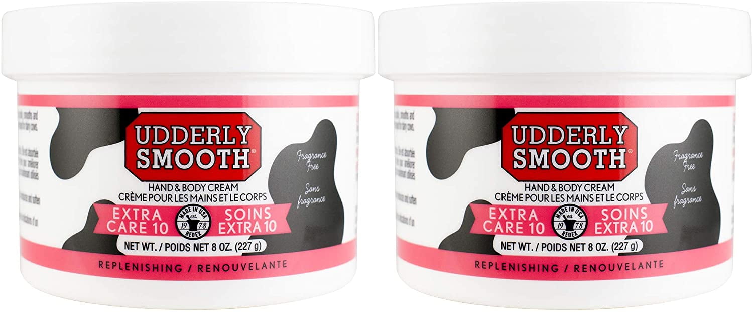 Udderly Smooth Extra Care 10 Hand/Body Deep Moisturizing Cream with 10% Urea, Unscented, 8 Ounce (Pack of 2)