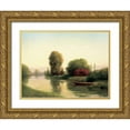 thumbnail image 1 of Udell 32x25 Gold Ornate Wood Framed with Double Matting Museum Art Print Titled - By the Riverside, 1 of 4