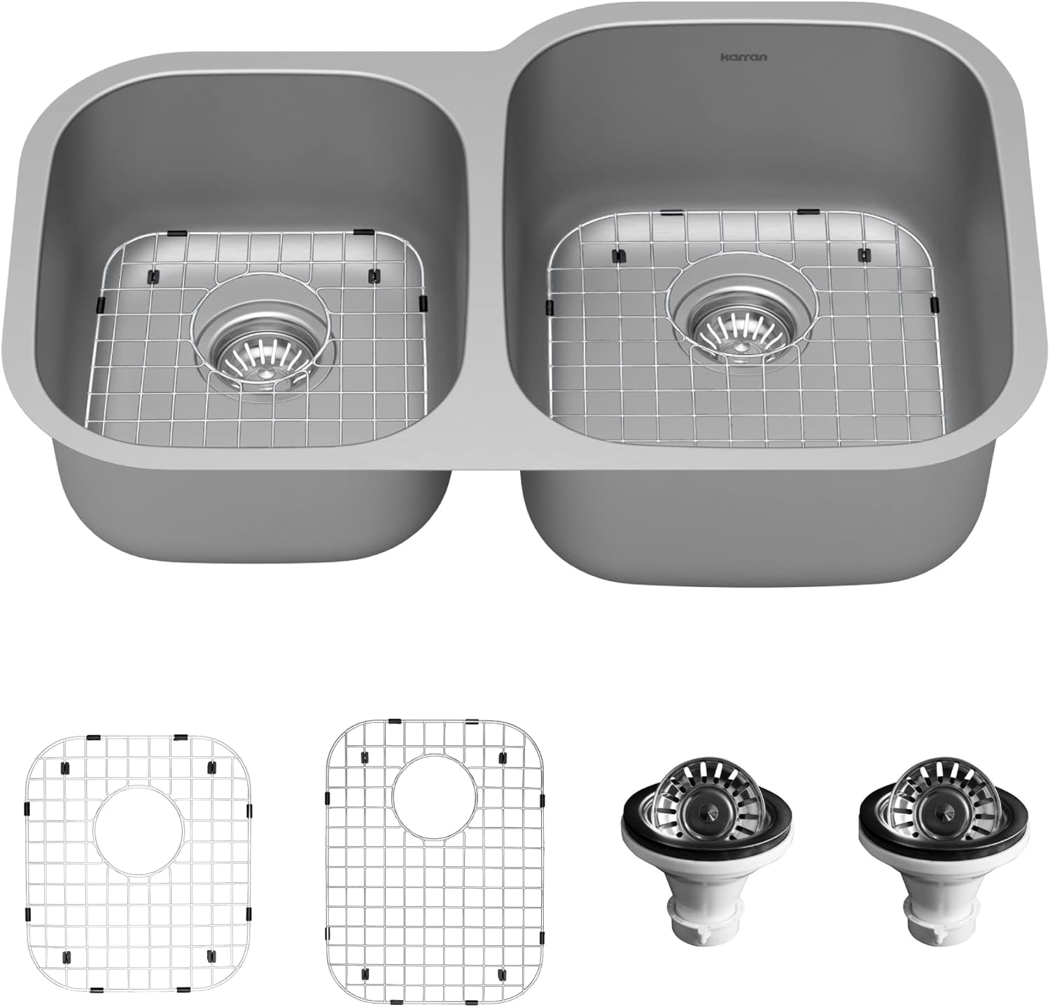 Udermout 18Gauge Stailess Steel 40/60 Double Bowl Kitche Sik Kit