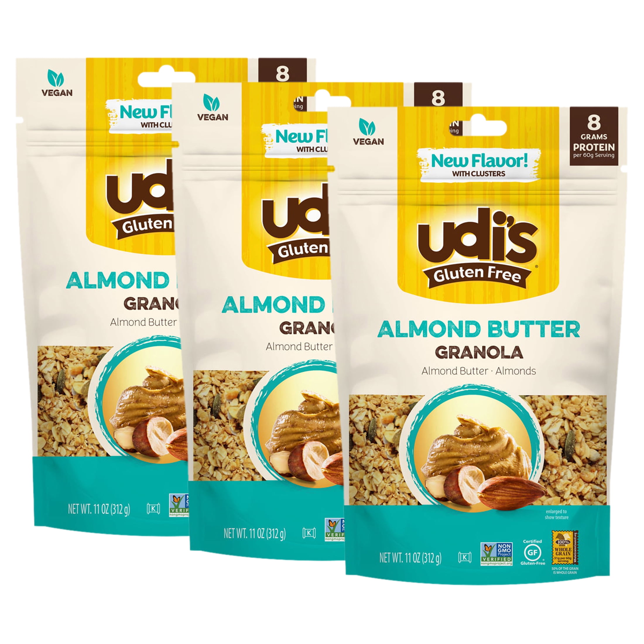 (3 pack) Udi's Gluten Free Almond Butter Granola, 11 oz.