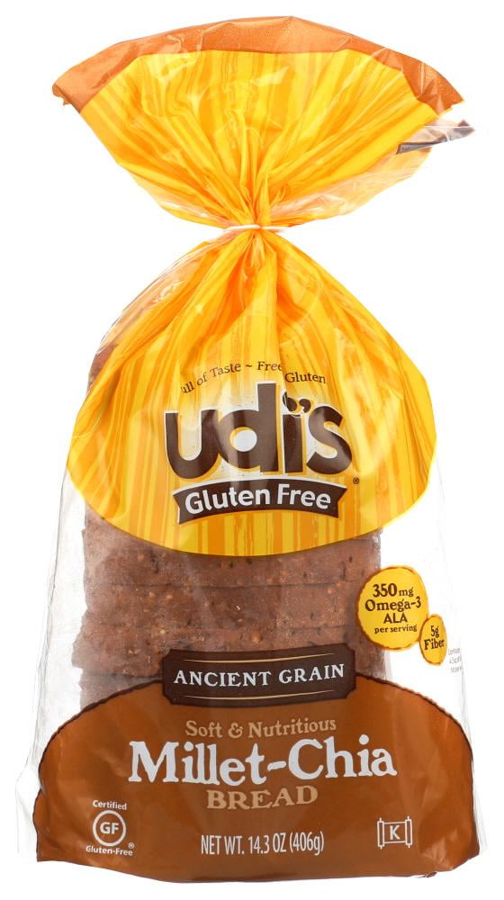 Udi's Gluten Free Ancient Grain Millet-Chia Bread, 14.2 Oz (Pack of 8)
