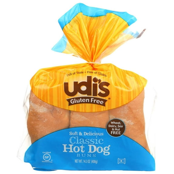 Udi's Gluten Free Classic Hot Dog Buns, 14.4 Oz (Pack of 6)