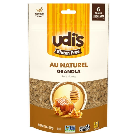Udi's Granola, Gluten Free, Au Naturel Sweetened With Pure Honey, 11 oz