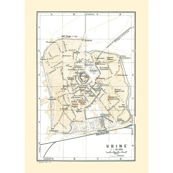 Udine Italy - Bertarelli 1914 Poster Print by Bertarelli Bertarelli (24 x 36) # ITIT0219