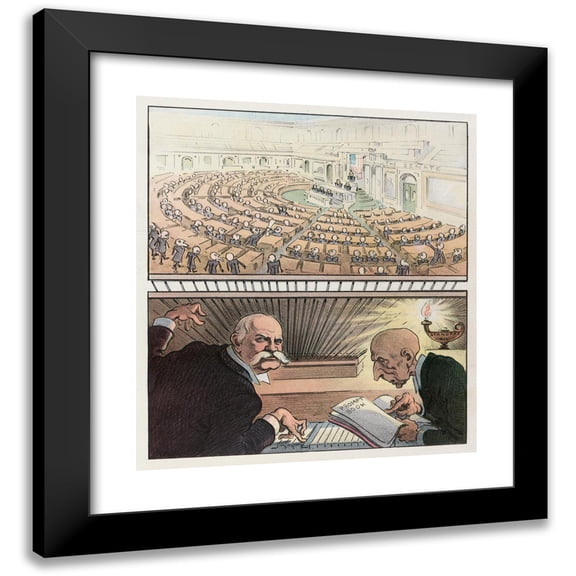 Udo Keppler 12x13 Black Modern Framed Museum Art Print Titled - At the Keyboard (1905)