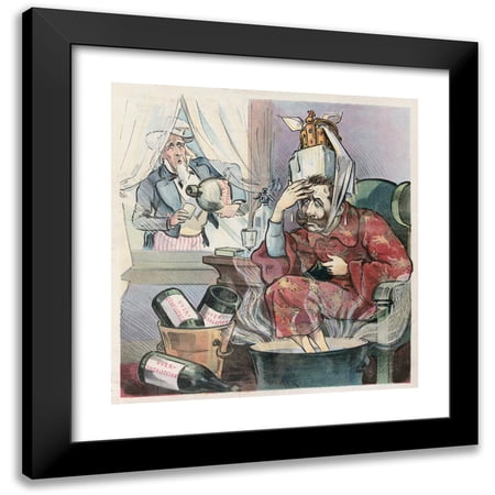 Udo Keppler 12x13 Black Modern Framed Museum Art Print Titled - Germany's 'Katzenjammer' (1901)