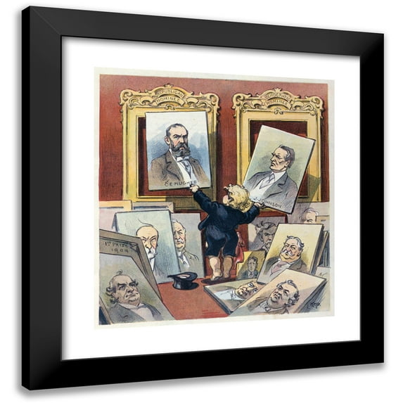 Udo Keppler 12x13 Black Modern Framed Museum Art Print Titled - In the Political Gallery (1908)