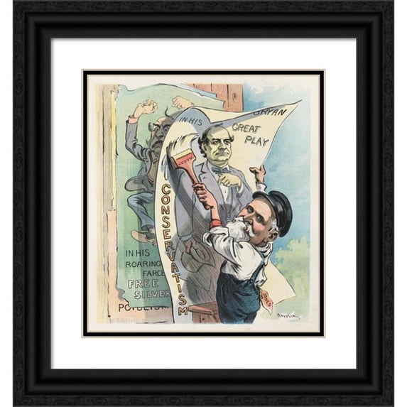 Udo Keppler 12x13 Black Ornate Wood Framed Double Matted Museum Art Print Titled: Coming! (1906)
