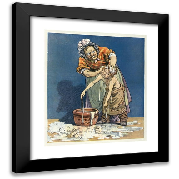 Udo Keppler 12x14 Black Modern Framed Museum Art Print Titled - You Dirty Boy! (1907)
