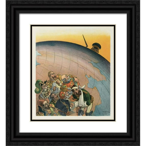 Udo Keppler 12x14 Black Ornate Wood Framed Double Matted Museum Art Print Titled: When (1905)