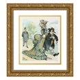 thumbnail image 1 of Udo Keppler 12x14 Gold Ornate Wood Frame and Double Matted Museum Art Print Titled - Flirtation (1903), 1 of 4