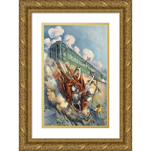 Udo Keppler 13x18 Gold Ornate Wood Frame and Double Matted Museum Art Print Titled - O Death, Where is Thy Sting (1913)