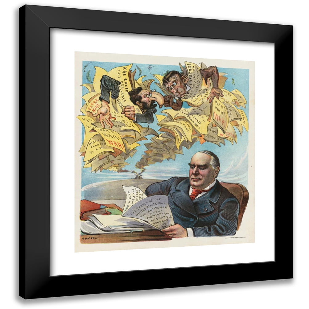 Udo Keppler 15x16 Black Modern Framed Museum Art Print Titled - Honor to Mckinley! (1898)