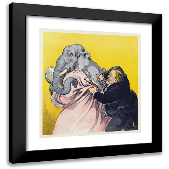Udo Keppler 15x16 Black Modern Framed Museum Art Print Titled - Hurry, William, and Hook Me Up! (1910)