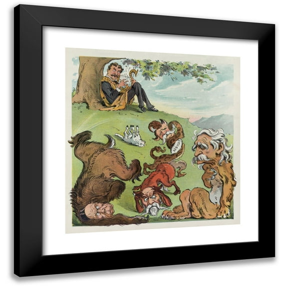 Udo Keppler 15x16 Black Modern Framed Museum Art Print Titled - Mr. Orpheus of Boston (1905)