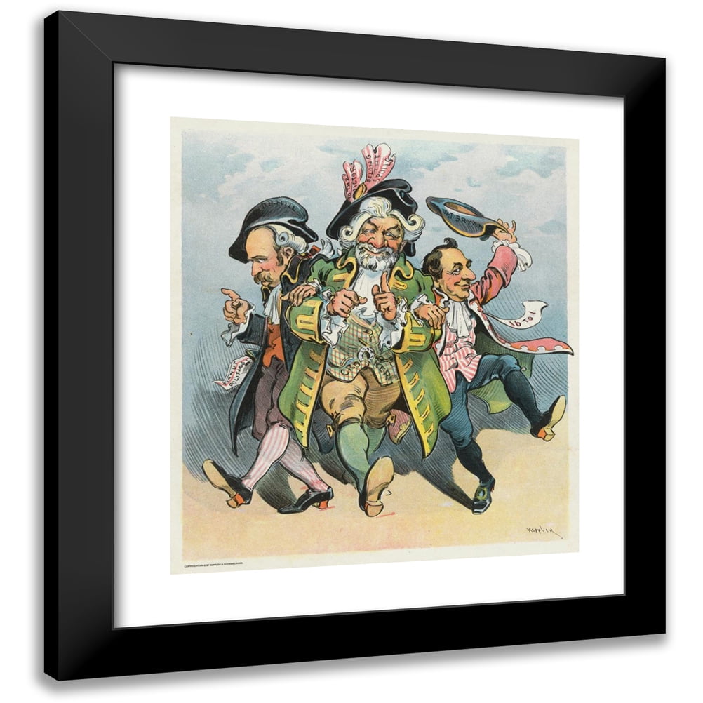 Udo Keppler 15x16 Black Modern Framed Museum Art Print Titled - They Will Dine in Honor of Jefferson (1899)