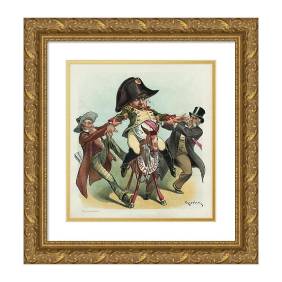 Udo Keppler 15x16 Gold Ornate Wood Frame and Double Matted Museum Art Print Titled - They Both Claim Him (1896)