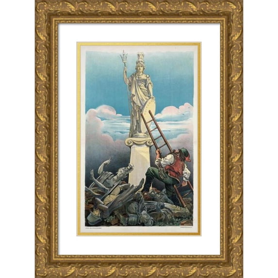 Udo Keppler 17x24 Gold Ornate Framed and Double Matted Museum Art Print Titled - The New Aspirant (1898)