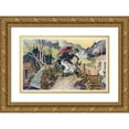 thumbnail image 1 of Udo Keppler 18x13 Gold Ornate Wood Frame and Double Matted Museum Art Print Titled - The Closed Canteen and the Open Dive (1911), 1 of 4