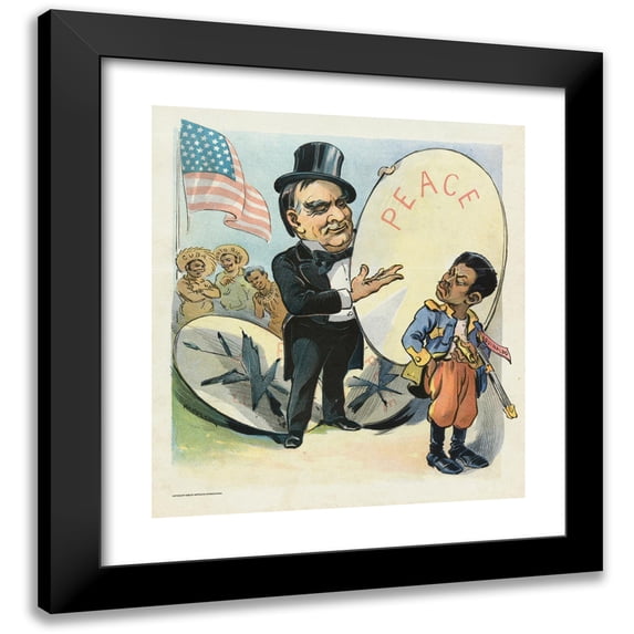 Udo Keppler 20x22 Black Modern Framed Museum Art Print Titled - Through Peace to Happiness (1899)