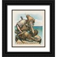 thumbnail image 1 of Udo Keppler 20x22 Black Ornate Framed Double Matted Museum Art Print Titled: Robinson Crusoe Fairbanks (1906), 1 of 5
