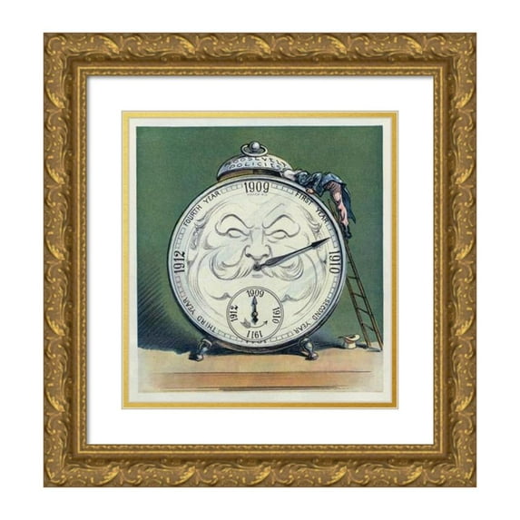 Udo Keppler 20x22 Gold Ornate Framed and Double Matted Museum Art Print Titled - The False Alarm (1910)