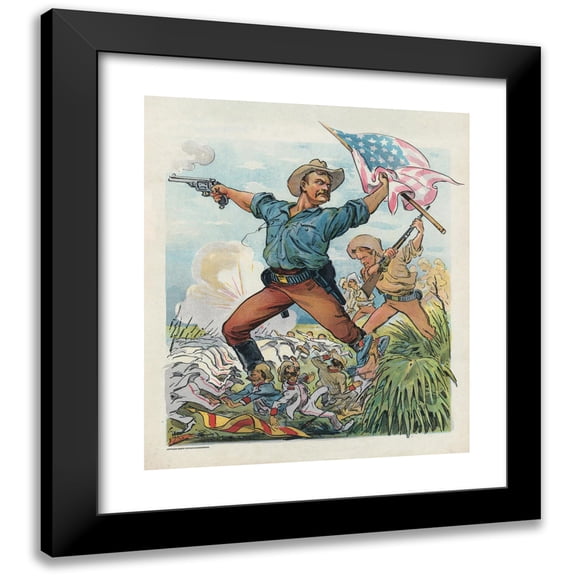 Udo Keppler 20x23 Black Modern Framed Museum Art Print Titled - The Rough Riders (1898)