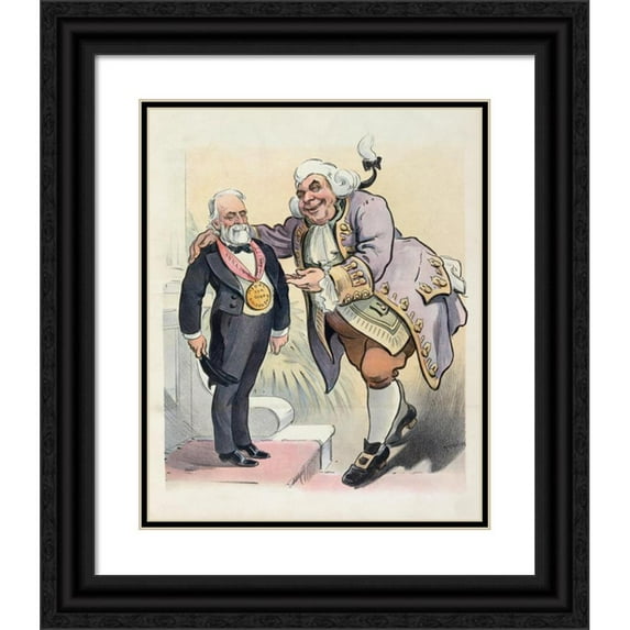 Udo Keppler 20x24 Black Ornate Framed Double Matted Museum Art Print Titled: Father Knickerbocker Shows His Appreciation of His Best All-Around Citizen (1901)