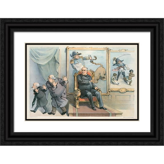 Udo Keppler 24x17 Black Ornate Framed Double Matted Museum Art Print Titled: It Makes a Difference Where You Are (1901)
