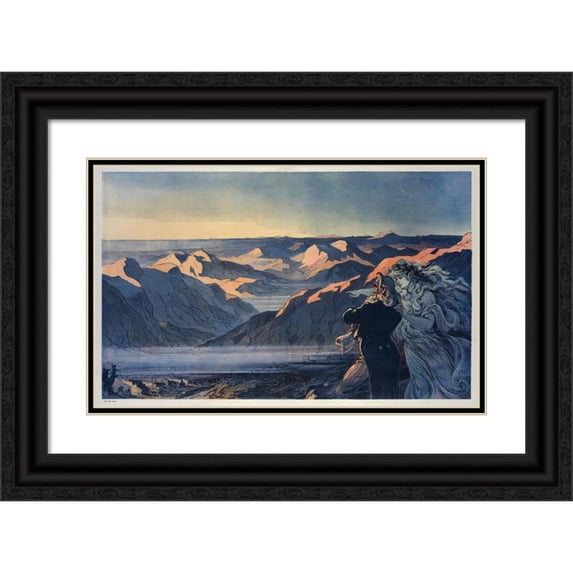 Udo Keppler 24x17 Black Ornate Framed Double Matted Museum Art Print Titled: Protection! (1909)