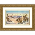 thumbnail image 1 of Udo Keppler 24x17 Gold Ornate Framed and Double Matted Museum Art Print Titled - The Fight for the Water-Hole (1912), 1 of 4
