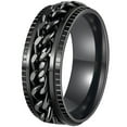 thumbnail image 1 of Udolfly Mens Fidget Rings Anxiety Rings for Men Womens Chain Spinner Rings for Adults Titanium Steel Ring Black Black Size 14, 1 of 7