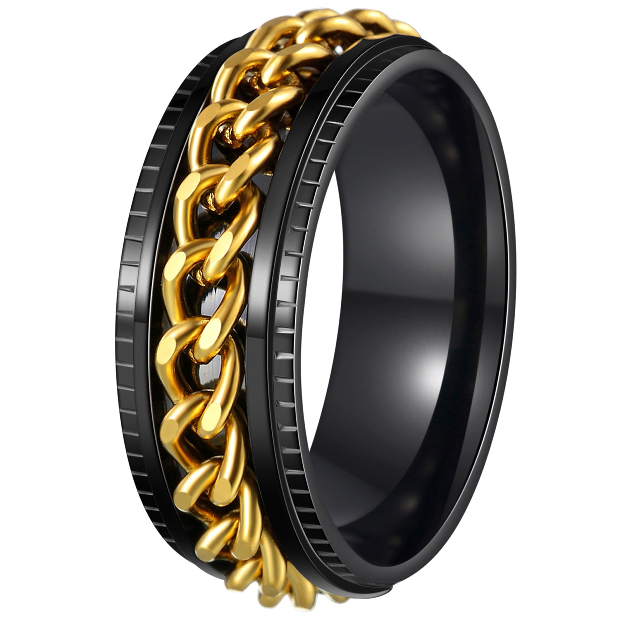 Udolfly Mens Fidget Rings Anxiety Rings for Men Womens Chain Spinner ...