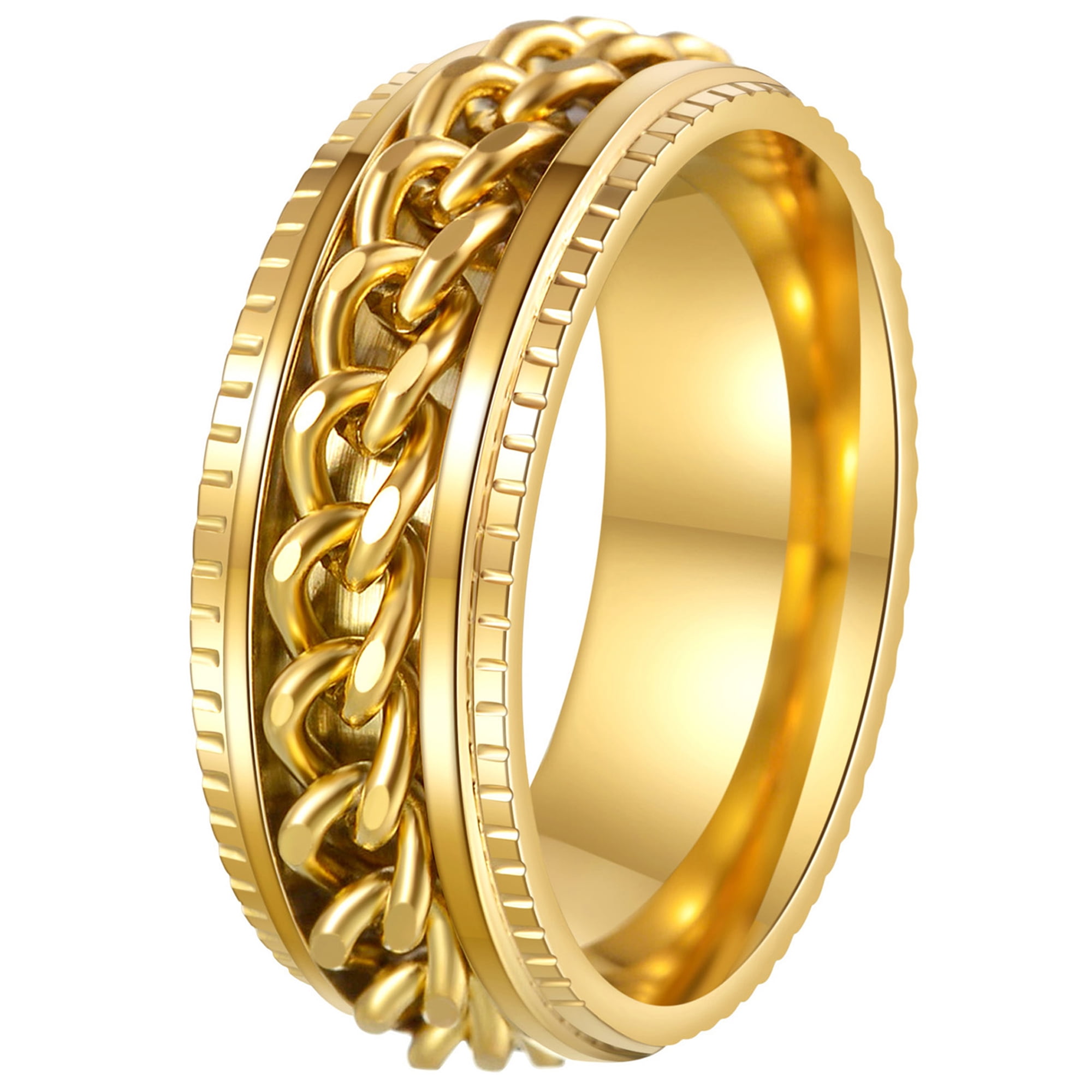 Udolfly Mens Fidget Rings Anxiety Rings for Men Womens Chain Spinner ...
