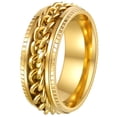 thumbnail image 1 of Udolfly Mens Fidget Rings Anxiety Rings for Men Womens Chain Spinner Rings for Adults Titanium Steel Ring Gold Gold Size 7, 1 of 7