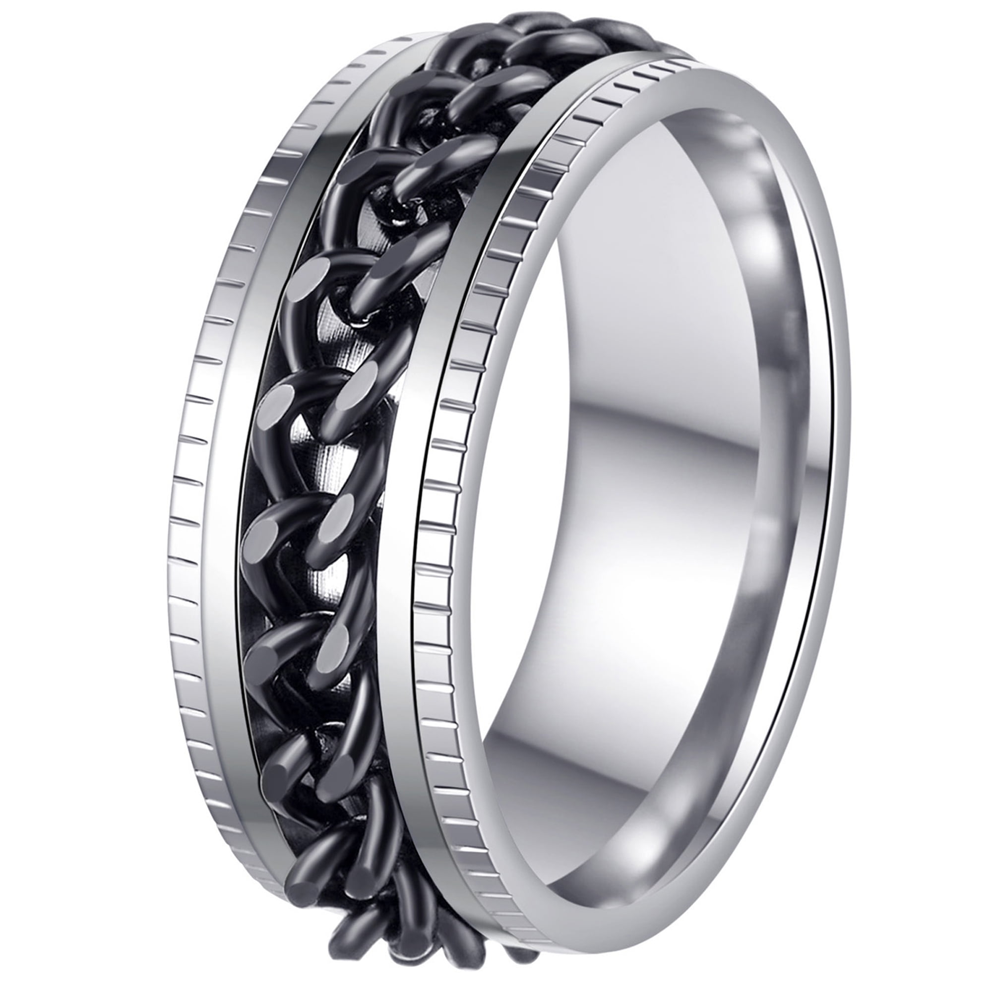 Udolfly Mens Fidget Rings Anxiety Rings for Men Womens Chain Spinner ...