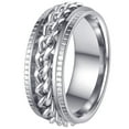 thumbnail image 1 of Udolfly Mens Fidget Rings Anxiety Rings for Men Womens Chain Spinner Rings for Adults Titanium Steel Ring Silver Silver Size 9, 1 of 7