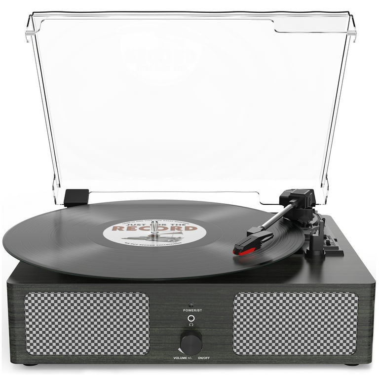 Udreamer 3-Speed Vinyl Record Player Turntable with Bluetooth,ALL in ONE  Vintage Audio Turntables,Black
