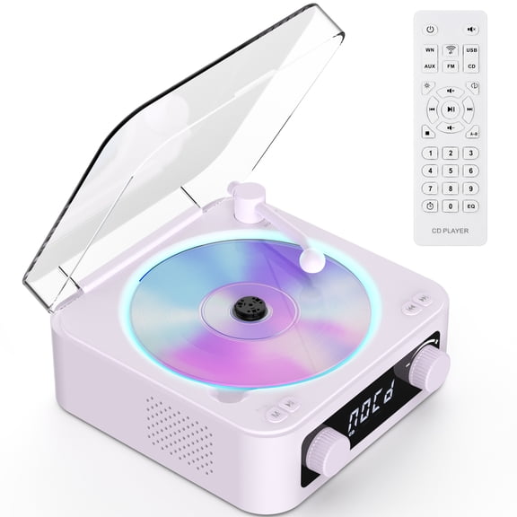 Udreamer Portable CD Players for Home Stereos, Home CD player Portable,CD player with Bluetooth,FM,Stereo Speakers | Purple