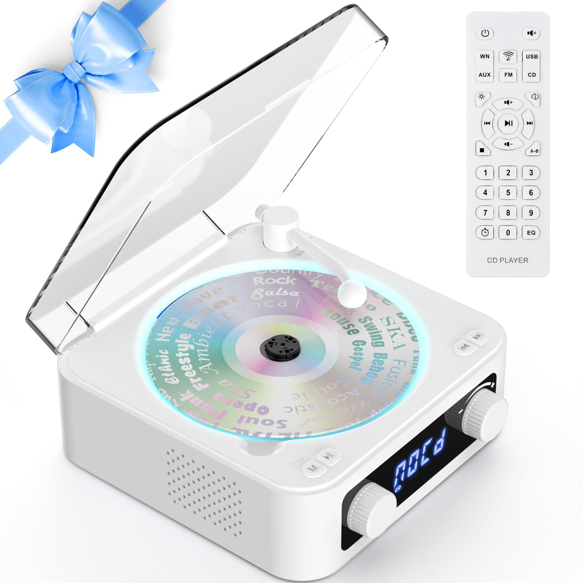 Udreamer Portable CD Players for Home Stereos, Home CD player Portable,CD player with Bluetooth,FM,Stereo Speakers | Lighting