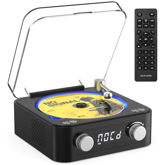 Udreamer Portable CD Players for Home Stereos, Home CD player Portable,CD player with Bluetooth,FM,Stereo Speakers | Black