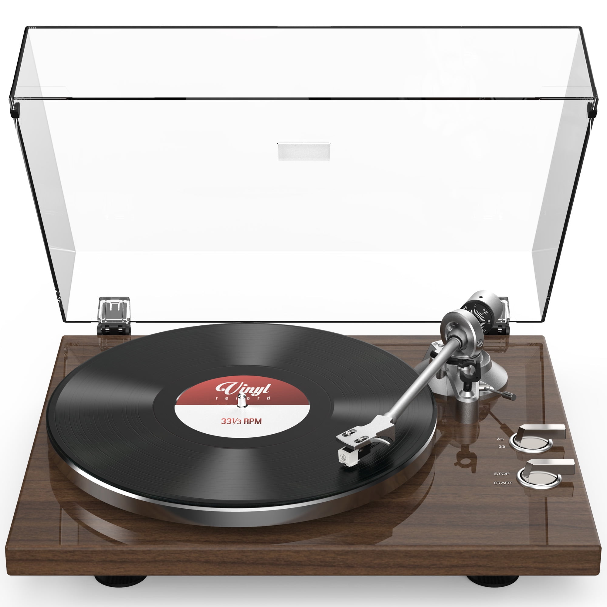 Udreamer Record Player Turntable Record Player Bluetooth Wireless Turntable with Built-In Speakers and USB Belt-Driven Vintage Phonograph Vinyl Record