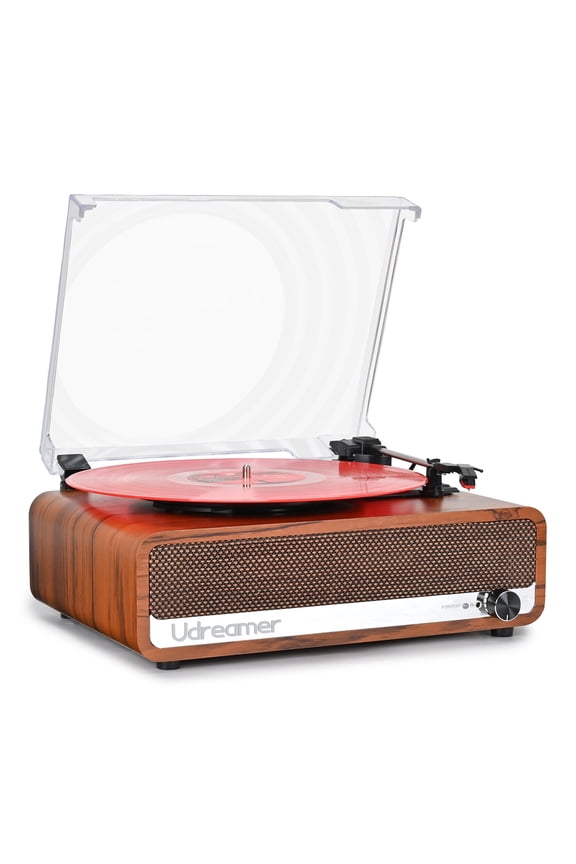 Vinyl Record Player with Speakers,Vinyl Player Turntables for Vinyl Records(tocadiscos de vinilo),Bluetooth Turntable,Brown