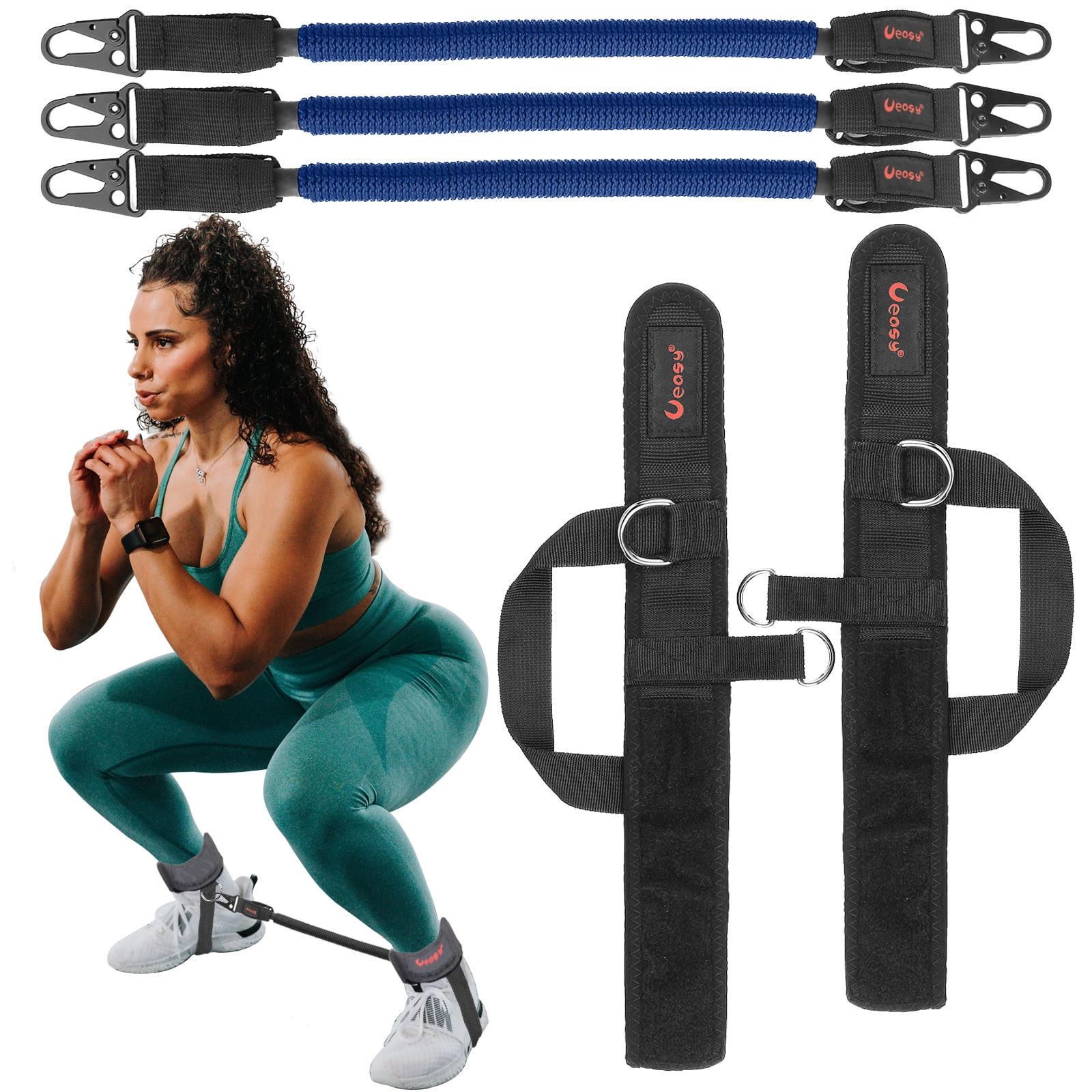 Ueasy Ankle Resistance Bands for Working Out Leg Resistance Bands with Ankle Strap Power Speed Fitness Kickback Training Equipment for Hip Glutes Exercise Walmart